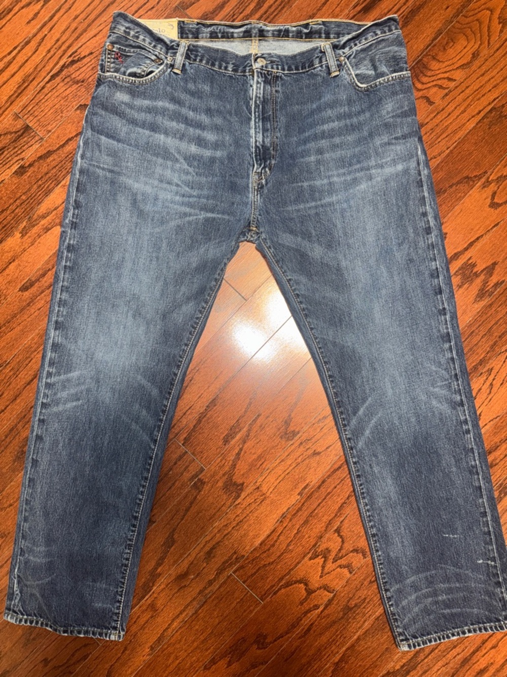 Polo Ralph Lauren 42B x 32 Vintage Big Fit‎ Blue Cotton Jeans Made in Mexico